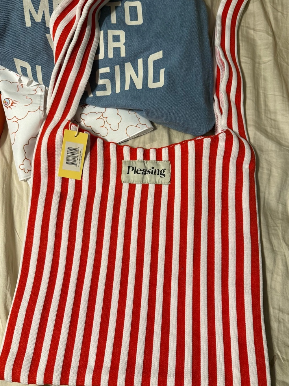 Pleasing Red & White Striped Women's Tank Top Bag